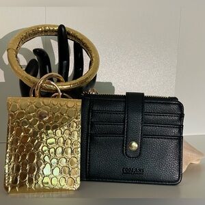 Bracelet wallet 2 small wallets included , tassel on gold bracelet